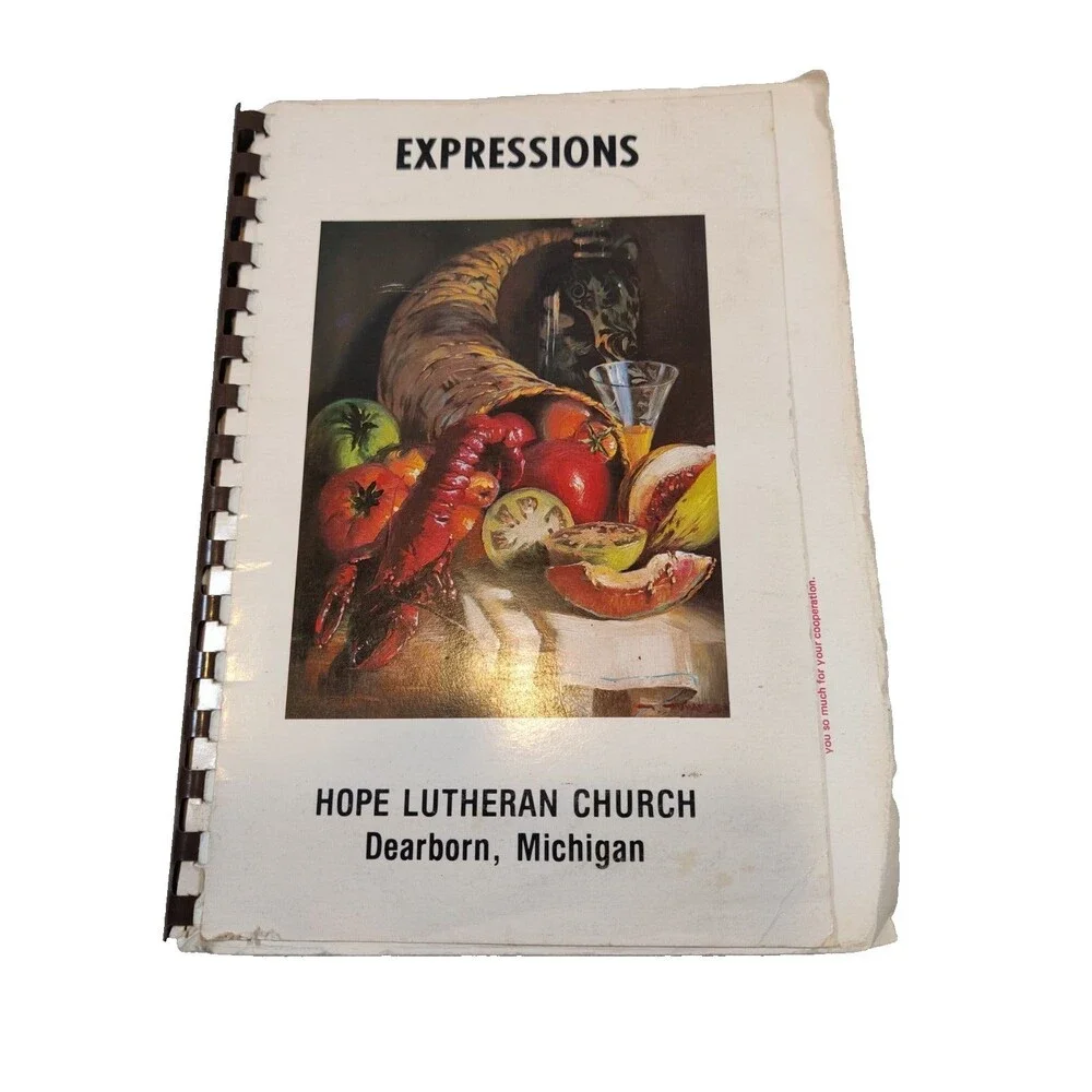Expressions Hope Lutheran Church Cookbook Dearborn, Michigan-1979